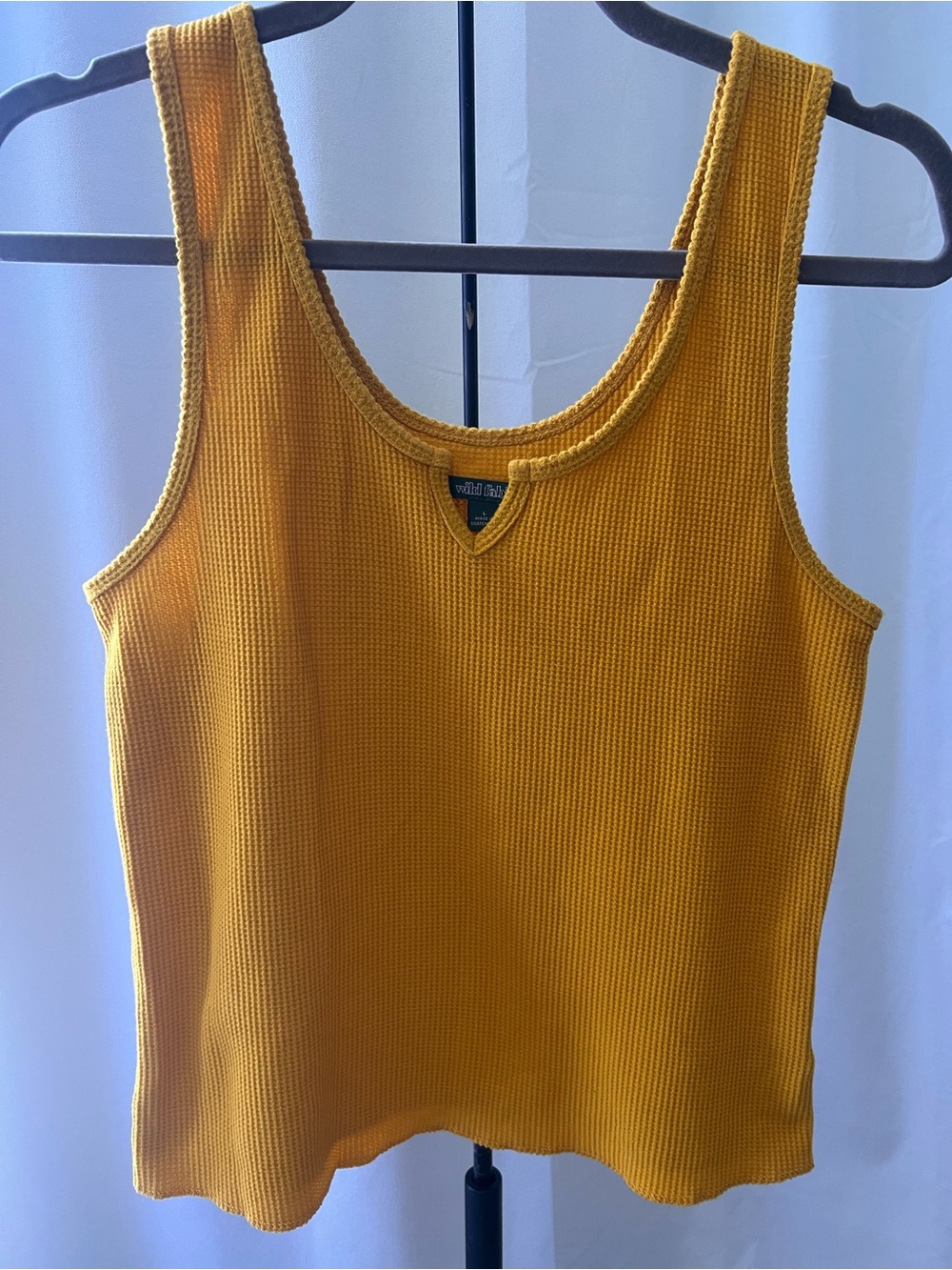 wild fable Mustard Ribbed Scoop Neck Tank Top